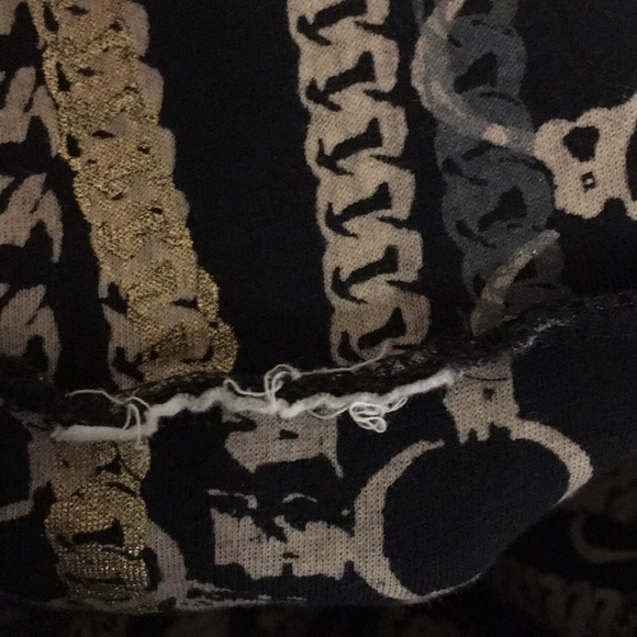 Gold chain print mini skirt (S) foldover waistband - Picture 5 of 5